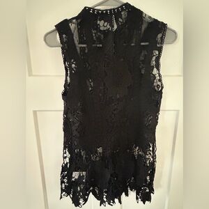 Express Elegant Black Lace Sleeveless Sheer Top - size small